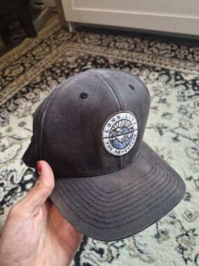 Embroidered Adventure Patch Washed Black Baseball Cap